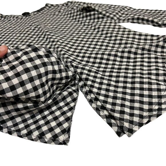 ZARA XSmall Black & White Fit & Flare Black & White Checkerboard Blouse - Picture 7 of 11